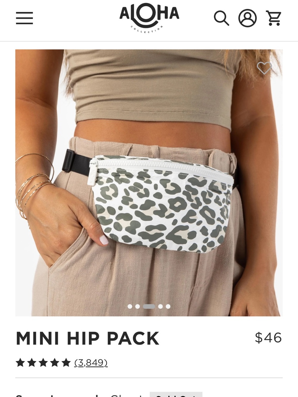 NWT ALOHA Collection Mini Hip Pack Snow Leopard Ghost - Picture 6 of 8